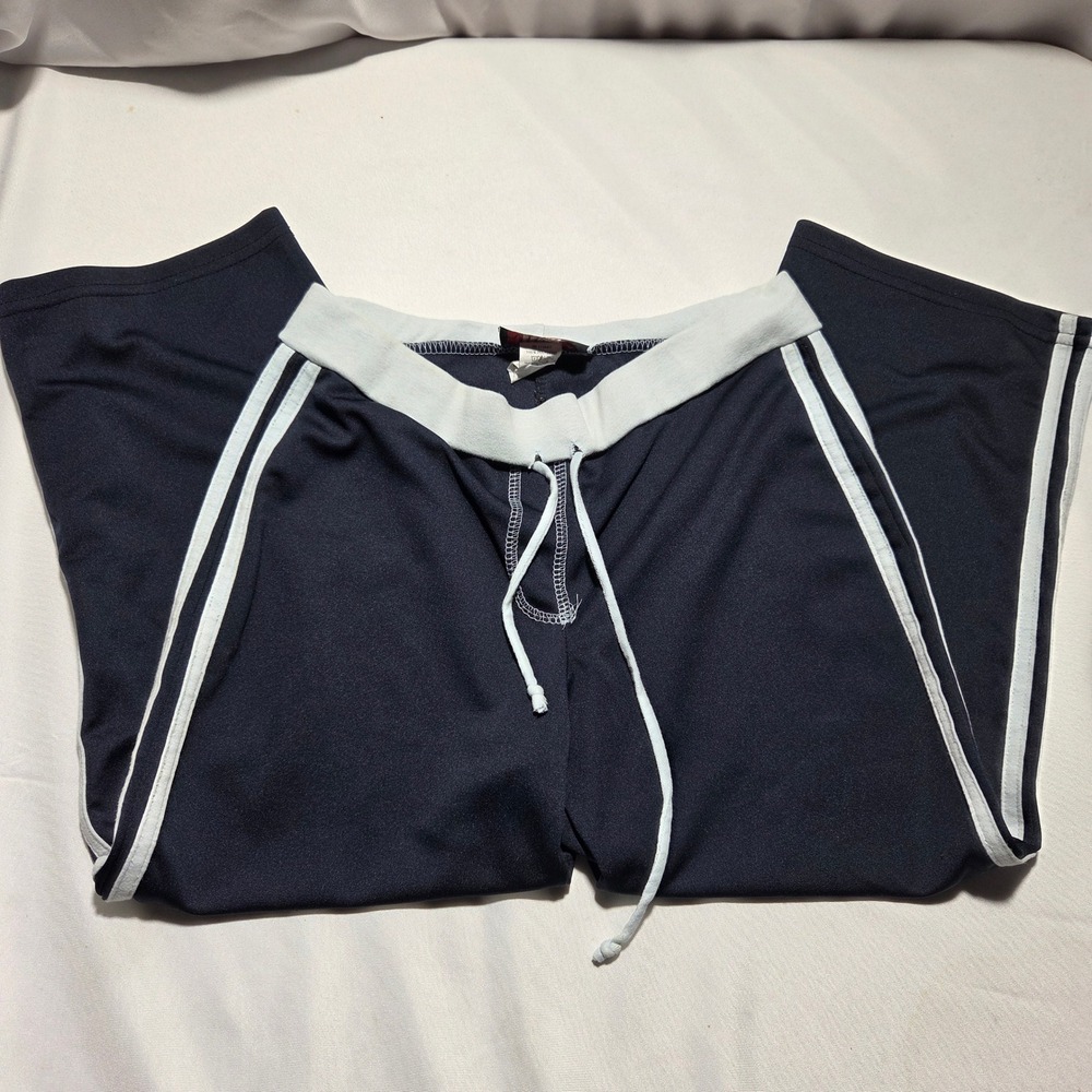 Vintage Vision Street Wear Track Pants Navy White Stripe Y2K Made in USA Small